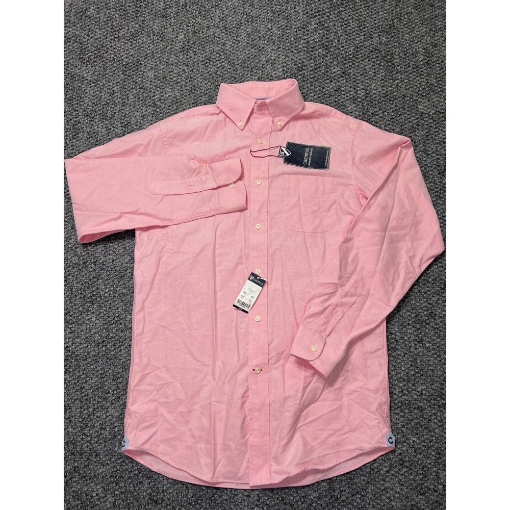Cremieux Classics Men's Pink Cotton Button-Up Shirt Long Sleeve Size S